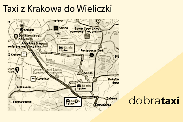 Ile kosztuje taxi z Krakowa do Wieliczki?